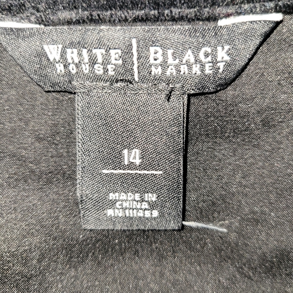 White House Black Market Velvet and Embroidery Jacket Black Gold 14 - Picture 5 of 5